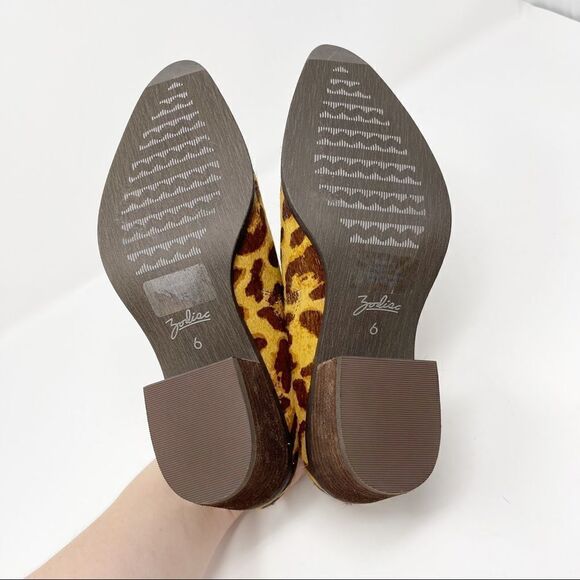 Zodiac Maddie Calf Hair Cheetah Booties Slip On 6 - Picture 8 of 9